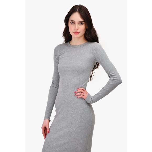 Eterne Grey Knit Ribbed Maxi Dress Size S - Picture 3 of 3